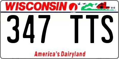 WI license plate 347TTS