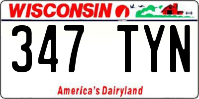WI license plate 347TYN