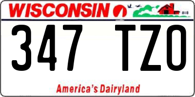 WI license plate 347TZO