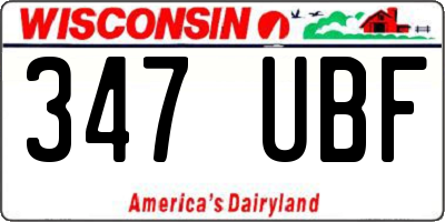 WI license plate 347UBF