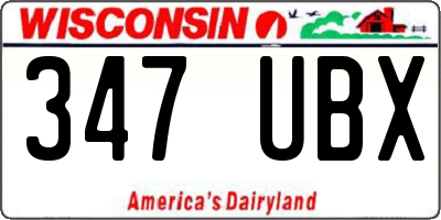 WI license plate 347UBX