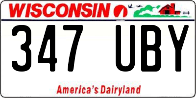 WI license plate 347UBY