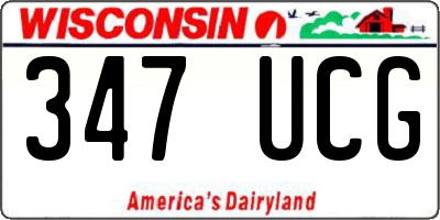 WI license plate 347UCG
