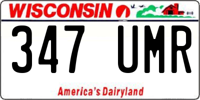 WI license plate 347UMR