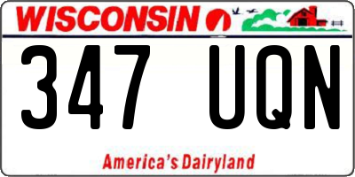 WI license plate 347UQN
