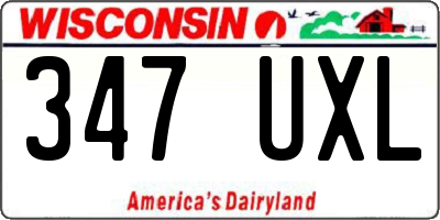 WI license plate 347UXL