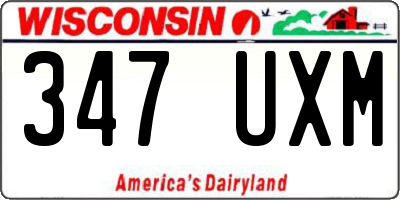 WI license plate 347UXM
