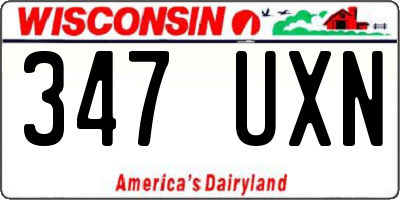 WI license plate 347UXN