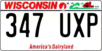 WI license plate 347UXP