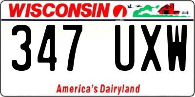 WI license plate 347UXW