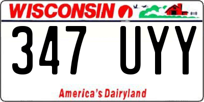 WI license plate 347UYY