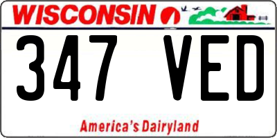 WI license plate 347VED
