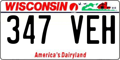 WI license plate 347VEH