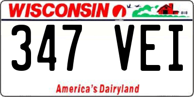 WI license plate 347VEI
