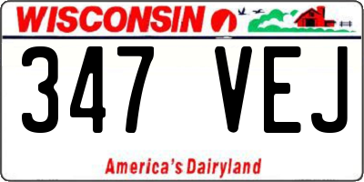 WI license plate 347VEJ