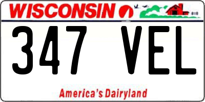 WI license plate 347VEL