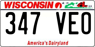 WI license plate 347VEO