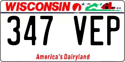 WI license plate 347VEP