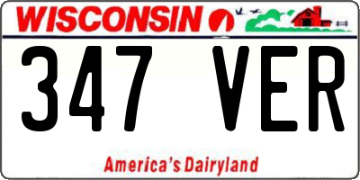 WI license plate 347VER