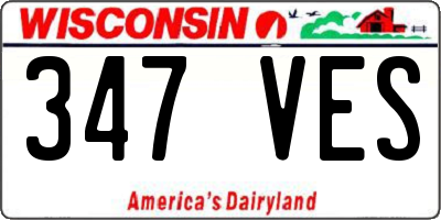 WI license plate 347VES