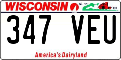WI license plate 347VEU