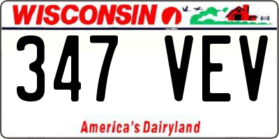 WI license plate 347VEV
