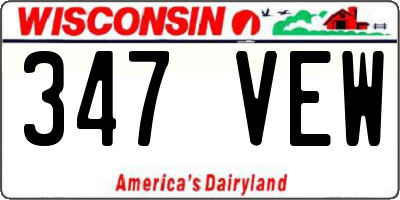WI license plate 347VEW