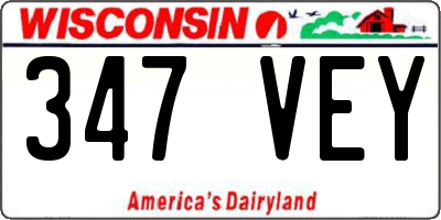 WI license plate 347VEY