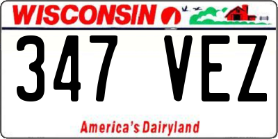 WI license plate 347VEZ