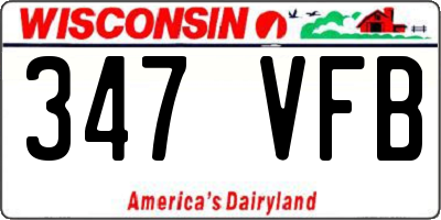 WI license plate 347VFB
