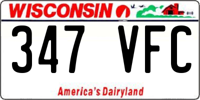 WI license plate 347VFC