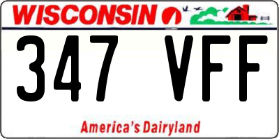 WI license plate 347VFF