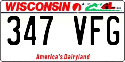 WI license plate 347VFG