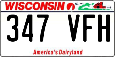 WI license plate 347VFH