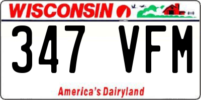 WI license plate 347VFM
