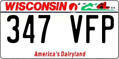 WI license plate 347VFP