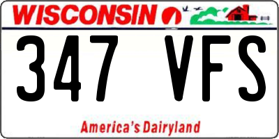 WI license plate 347VFS
