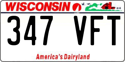 WI license plate 347VFT