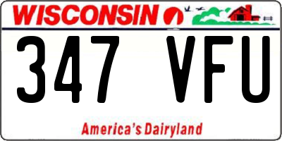 WI license plate 347VFU