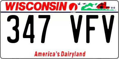 WI license plate 347VFV