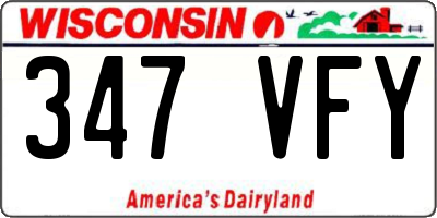 WI license plate 347VFY