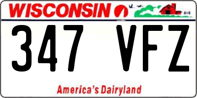 WI license plate 347VFZ