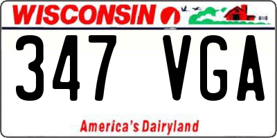 WI license plate 347VGA