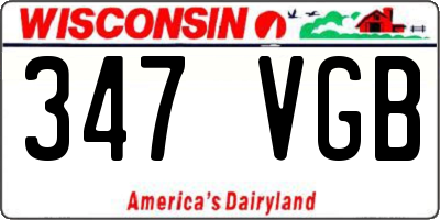 WI license plate 347VGB