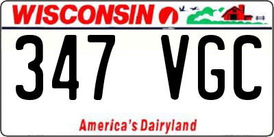 WI license plate 347VGC
