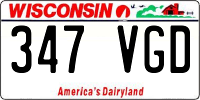 WI license plate 347VGD
