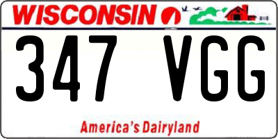 WI license plate 347VGG