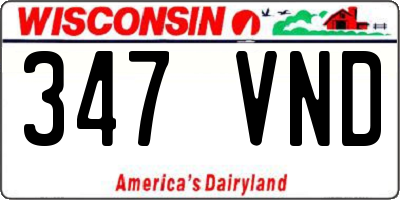 WI license plate 347VND