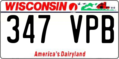 WI license plate 347VPB