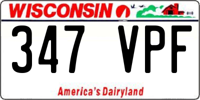 WI license plate 347VPF